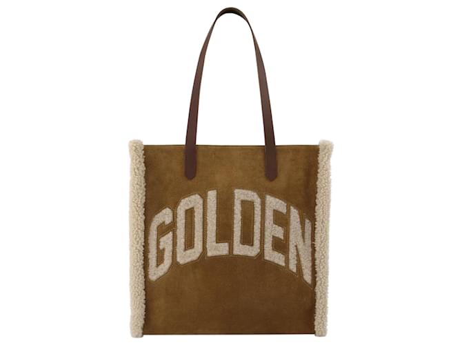 Golden Goose Deluxe Brand California Bag N-S in Brown Cotton ref
